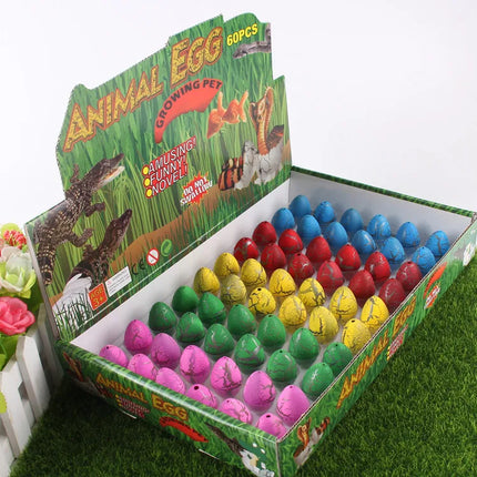60pcs Hatching Dinosaur Eggs with Box Mini EVA Children Puzzle Toys Animal Eggs Novelty Quirky Toy Birthday Party Supplies TMZ