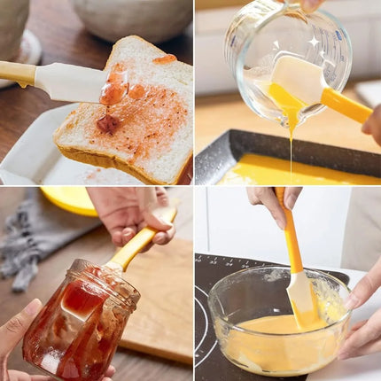 Silicone Jam Spatula with Can Opener End Multi Purpose Spreaders for Jar Peanut Butter Jelly Chocolate Spreader Mixing Scraper