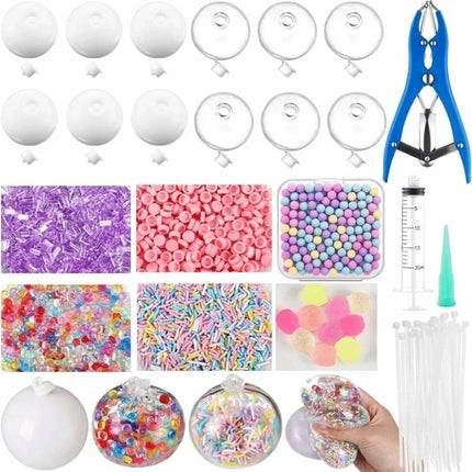 Home Craft TPR DIY Ball Shell Kit Round Refillable Squishy Ball Making Kit Transparent Soft Stress Ball Kit Kids Craft Projects