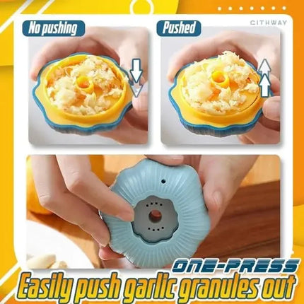 Kitchen Gadgets Cute Household Garlic Shape Plastic Manual Rotary Grinding Garlic Press Mini Chopper For Chili ginger and Garlic