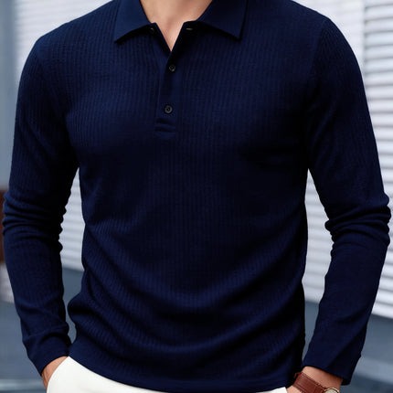 2026 New Men's Business Casual Long Sleeve Polo T-shirt Summer Comfortable Breathable Top male fFormal Occasions