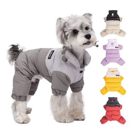 Winter Warm Dog Jacket Waterproof Dog Clothes for Small Medium Dogs Four Legs Chihuahua French Bulldog Jumpsuit Puppy Outfits