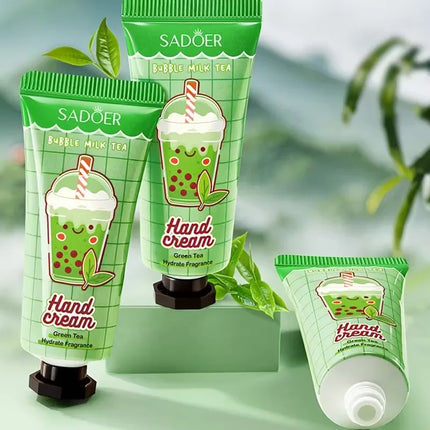 Milk Tea & Fruit Fragrance Hand Cream Set,Moisturizing Nourishing Anti-Dry Hand Lotion,Portable Mini Size,Women Daily Care Gift