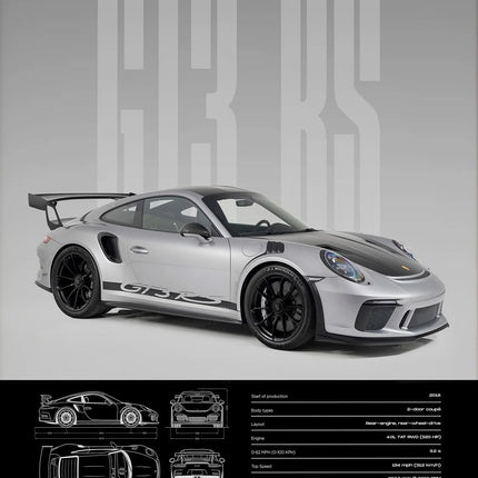 Minimalist 911 GT3-RS 718 GT4 RS Hyper Car Sports Car Supercar Poster Canvas Painting Wall Art Pictures Home Interior Decor