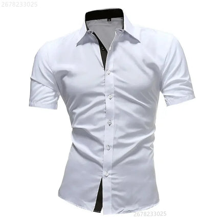 Men's casual business short-sleeved shirt, single-breasted button-down Hawaiian shirt versatile short-sleeved shirt XS-6XL size