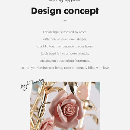 European Floral Design Chandelier Modern Rose Decorative Chandelier Lighting Nordic Living Room Ceramic Flower Chandelier