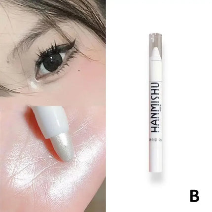 Shimmering Highlight Stick Pearlescent Matte Eyeshadow Silkworm Stick White Pen Glitter Silver Highlighter Pen Eyeliner Lyi A5V5