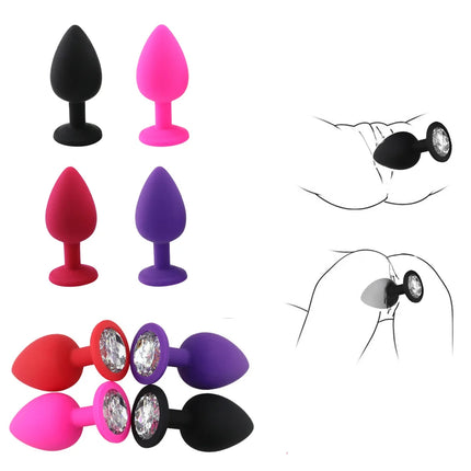 3 Size Silicone Butt Plug Anal Plug Prostate Massage Stimulator Anal Trainer for Adult Erotic Sex Toys for Women Men Gay Couples