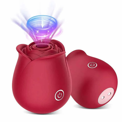 10-Speed Rose Sucker Vibrator G-spot Dildo Clitoris Stimulating Sucking Female Sex Toy USB Rechargeable Rose-Shaped Mini Massager