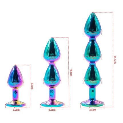 Aluminum Alloy Anal Plug Gem Base Butt Plug Anal Massage Dilatancy Toys Adult Masturbation Sexual Wellness G-Point Massage