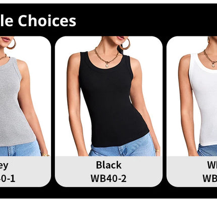 1/3 Piece Four Seasons Thin Solid Color Camisole for Young Women Plus Size Comfortable and Sexy T-shirt Shirt Casual
