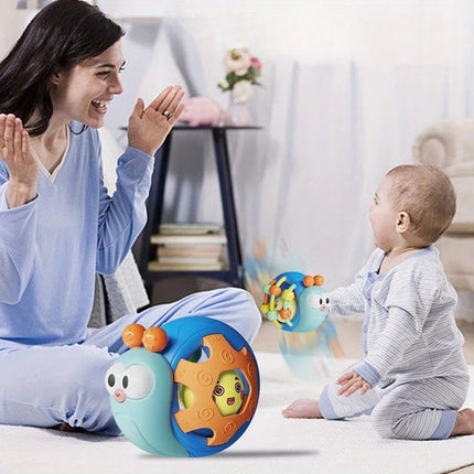 Hand-Held Baby Rattle Puzzle Early Education Snail Rattle Plastic Ball Color Festival Can Send Birthday Christmas Gifts