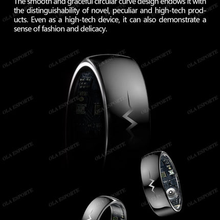 New ECG Smart Ring Men Women Bluetooth Blood Heart Rate Blood Oxygen Health Monitoring Multi Sports 5ATM Waterproof smartring