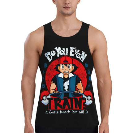Pokemoned Gym Gengar Compression Muscle Tank Top Mens Gym Sleeveless Tees Sports Wear Male Bodybuilding Fitness Training Vest