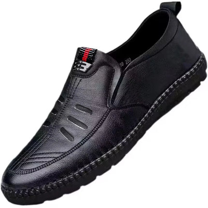 Men's PU Leather Loafers Non-Slip Walking Flats Breathable Outdoor Slip-on Casual Shoes for Male Work Office Driving Sneakers
