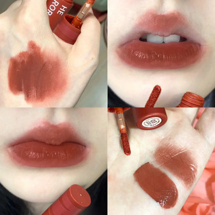 Matte Nude Velvet Liquid Lipstick 5 Color Sexy Red Coffee Lip Gloss Matte Lipstick Waterproof Non Stick Cup Lip Tint Mud Makeup