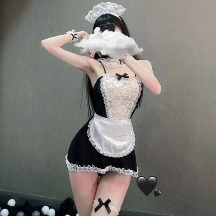 Maid Costume Lace Uniform Women Role Play Cosplay Halloween Party Stage Performance Festival Set
