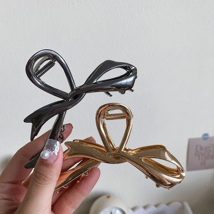 2024 New Vintage Ribbon Bow Hair Claws Exquisite Metal Hair Clip Clasp Hairpins For Women Hair Accessories Barrettes Shark Clips