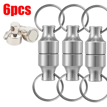 6/2pcs Magnetic Keychain Strong Magnet Carbon Steel Key Holder for Keys Organization Simple Style Outdoor Hiking Protable Tools