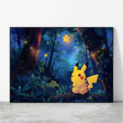 Anime Pokemon Pikachu Mewtwo Poster Canvas Painting Home Modern Living Room Painting Wall Art Decoration Painting Children Gifts