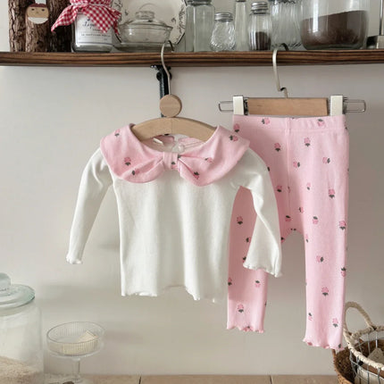 Toddler Baby Boy Girls Set Lamb Fleece Long Sleeve Sweatshirt+Pants 2pcs/Set Baby Autumn Winter Clothing Newborn