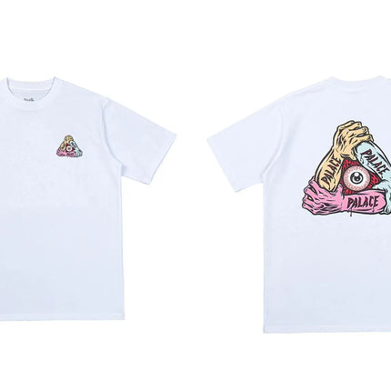 PALACE European and American trendy brand triangle print high-quality men's and women's casual pure cotton short sleeved T-shirt