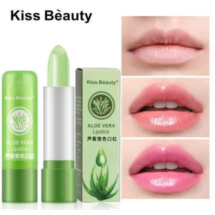 Aloe Vera Color-Changing Lipstick Long-Lasting Moisturizing Temperature-Activated Lip Balm Fade-Resistant Nourishing Lip Care Set
