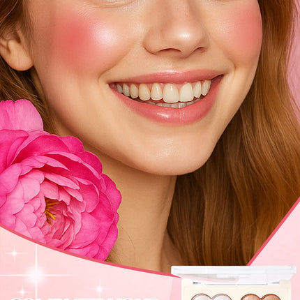 Baked blush facial makeup, high impact color, light and smooth, for Natural Finish -buildable color， contour and highlight the f