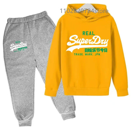 Spring Kids AutumnTrend Casual Tracksuits 3-14 Years Boys and Girls Hoodie+Pants 2pcs Suits Children Daily Clothes Sets