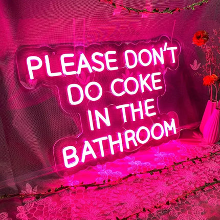 Please Don't Do Coke in The Bathroom Neon Sign Dimmable LED Light Signs for Bedroom,Bar,Party,Living Room Wall Decor USB Powered