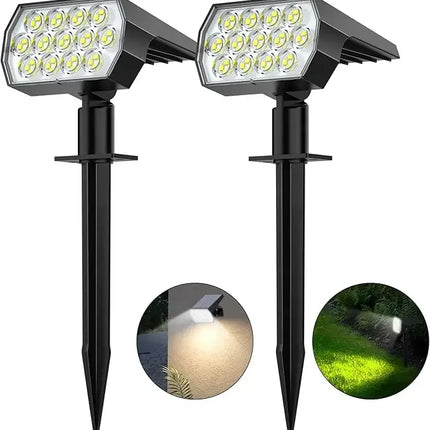 52 LED Solar Spot Lights Outdoor IP65 Waterproof with 3 Modes Landscape Lighting for Walkway Yard Garden