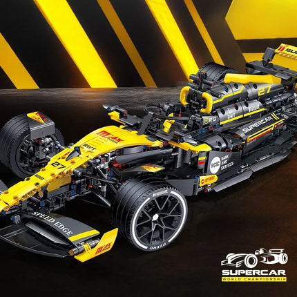 1:8 Technical JKC7205 Racing Driver 27 Building Block Supercar Remote Control Lighting Racing Renault F1 Toy Kids Gift