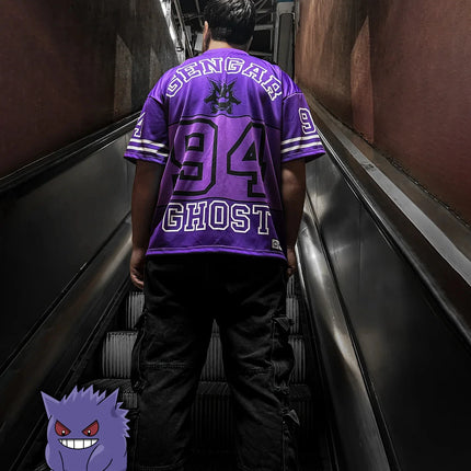 Men's Pokemon Gengar Yasashii Ghost 94 Print T-Shirt Casual Short Sleeve Tee  Anime Fans  Streetwear Lovers Ideal Daily Wear