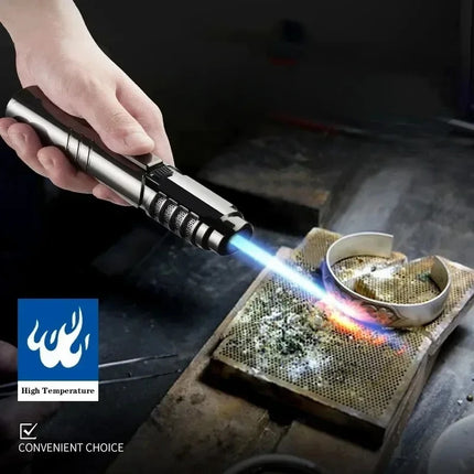 1800° High Temperature Spray Gun  Butane Gas Lighter Metal Outdoor Wind-proof Blue Powerful Flame Torch Jet Lighter Welding Tool