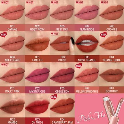 PINKFLASH Lipgloss Matte Lipstick Soft Moisturizing Red Nude Pink Melting Lip Cream Waterproof Makeup Not Fade Lip Gloss Liptint