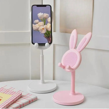 Cute Rabbit Mobile Phone Stand Desktop Can Be Lifted And Adjusted Desktop Lazy Person Selfie Watch Video Music Support Bracket