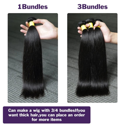 30 34 40 Inch Human Hair Bone Straight Human Hair Bundles Deal Brazilian Virgin 1/3/4 Bundles Raw Hair Extensions Natural Color