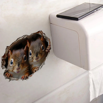 Funny Squirrel Stickers, Apply for Wall, Door, Cabinet, Window, Car Decoration, Vinyl Animal Decals, Art Wallpaper, Poster