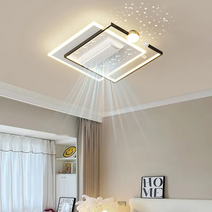 LED bladeless fan light, living room light, modern minimalist smart remote control, master bedroom study ceiling light