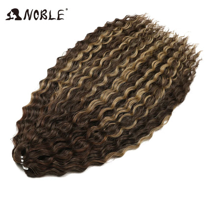 Noble 24Inch 300g Crochet Hair Curl Hair Water Wave Ombre Blonde Twist Crochet Hair Braid Hair Deep Wave Braiding Hair Extension