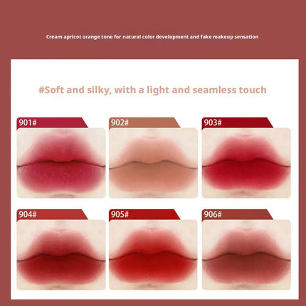 Matte Matte Lip Glaze 6 Colors Peel-Off Liquid Lipstick Waterproof Long Lasting Moisturizing Matte Red Lip Gloss Beauty Cosmetic