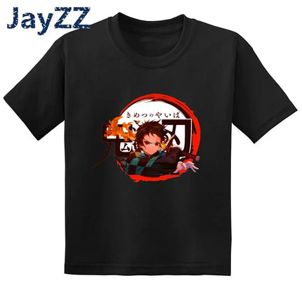 Children's Demon Slayer Anime Cartoon T-Shirt Fun Kids' Clothing Baby Boys and Girls Summer Fashion T-Shirt
