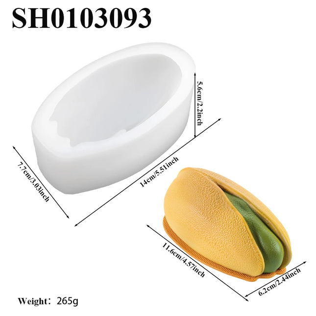 1/4/6-Cell Pistachios Design Food Grade Silicone Chocolate Mold Mousse Cake Mould Kitchen Dessert Baking Tools DIY Soap Mold