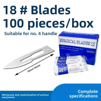 Sterile Surgical Scalpel Blades Individually Packaged, Carbon Steel 11 Extra Point & 23 Stainless Steel, Full Range of Sizes