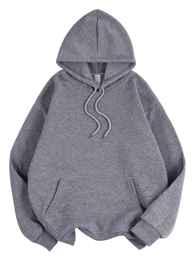 Basic Winter Womens Solid Hoodies Strecth Fleece Comfortable Sweatshirts Loose Pocket Warm Clothes New Street Female Pullover