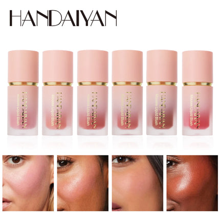 HANDAIYAN 6 Colors Liquid Matte Blush Highlighter Contouring Stick Special Contouring Multi-functional Makeup Cosmetic Blusher