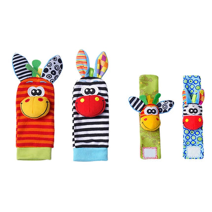 1 Set Baby Rattles Toys Infant Toys 0-6 Months  Cute Stuffed Animals Wrist Rattle Foot Finder Socks Newborn Toys Baby boy Gifts