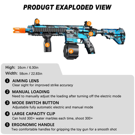 M416 electric pellet ball graffiti air rifle weapon paintball toy gun pneumatic shooting gun adult children's toy