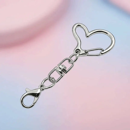 10Pcs 360 Rotate Spring Snap Keychain Multi Styles Star Heart Star Shaped Clasp Open Jump Ring Spring Snap Keyring Pendant
