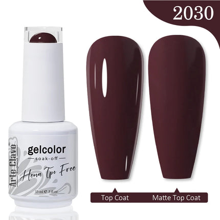 Arte Clavo Red Brown Gel Nail Polish 15ml Autumn Series Base Top Coat Soak Off UV Gel Semi Permanent Varnishes Design Nail Art